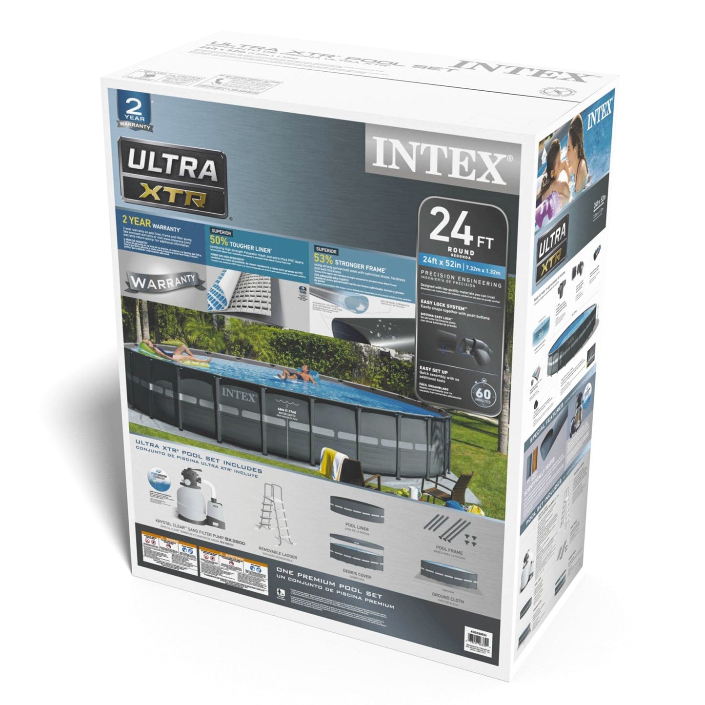 Intex 26339EH 24' x 52" Round Ultra XTR Frame Swimming Pool Set with Filter Pump
