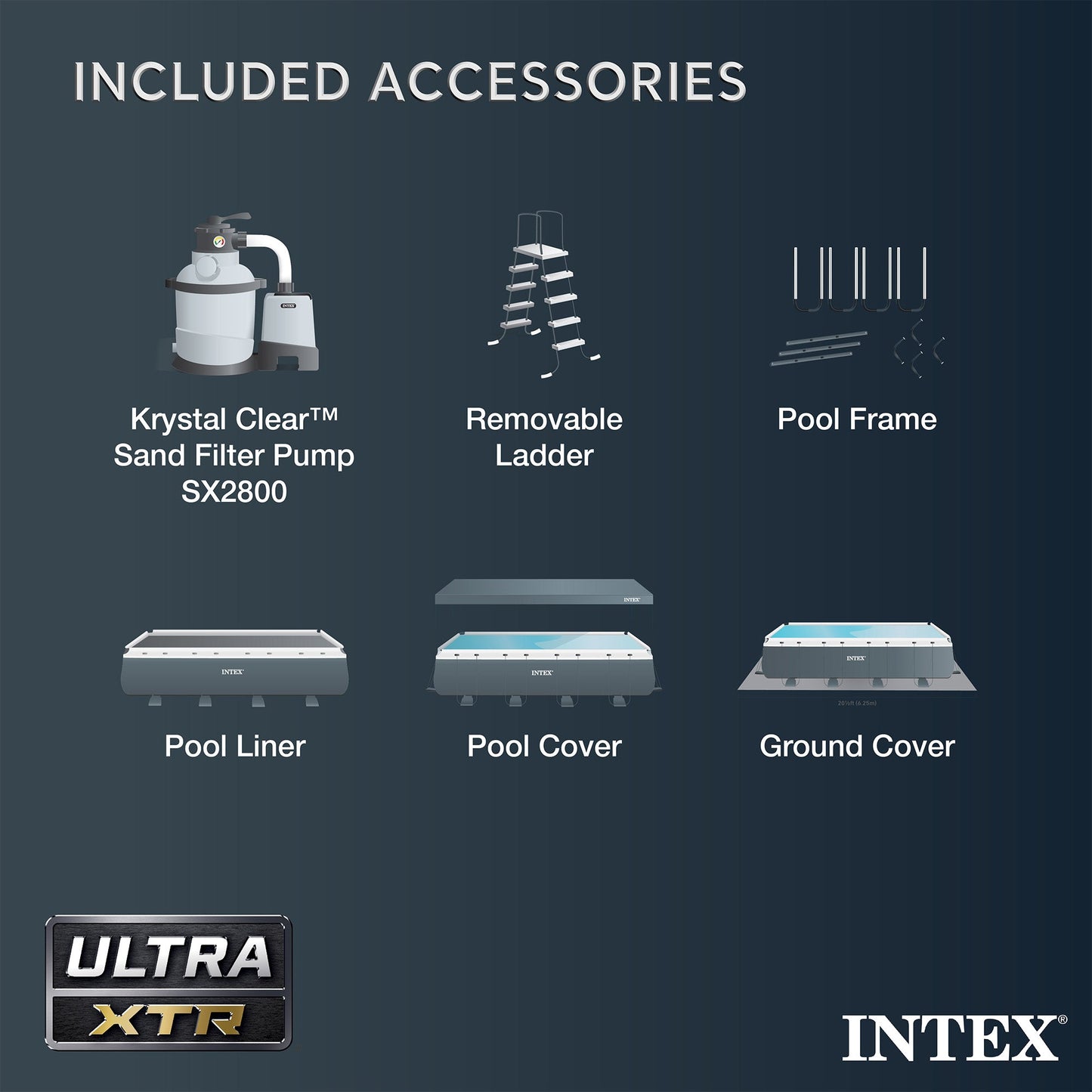 Intex 32ft x 16ft x 52in Ultra XTR Rectangular Pool Set with Maintenance Kit