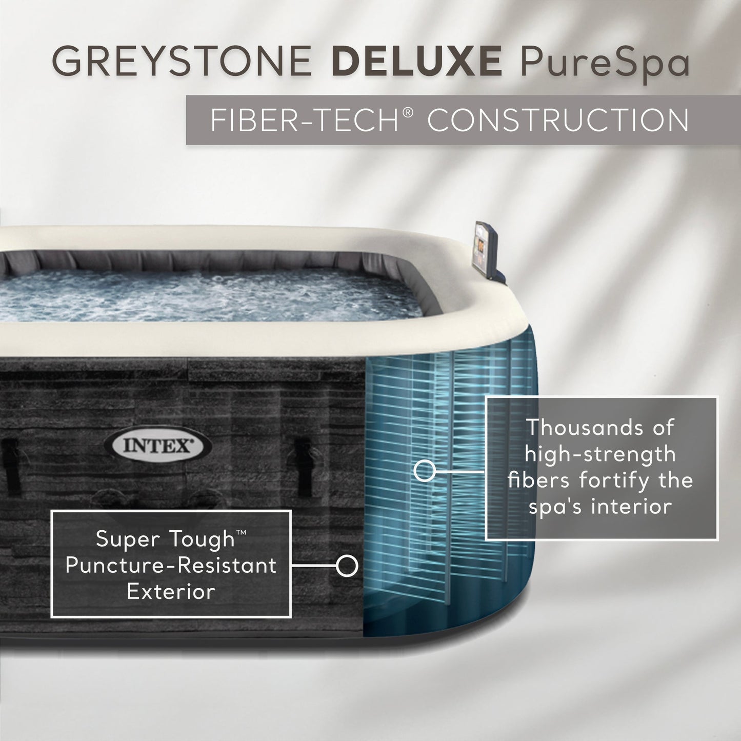 Intex PureSpa Plus 6-Person Inflatable Hot Tub – Greystone