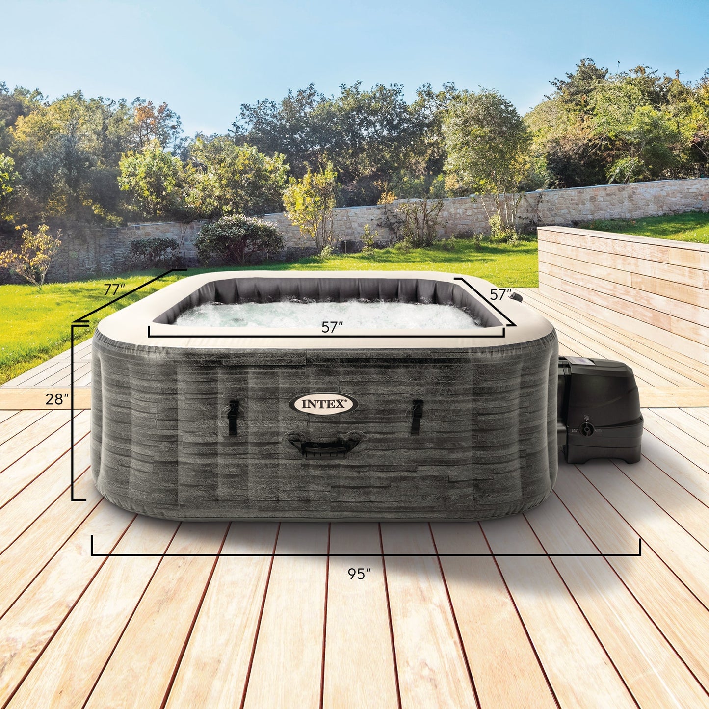 Intex PureSpa Plus 6-Person Inflatable Hot Tub – Greystone