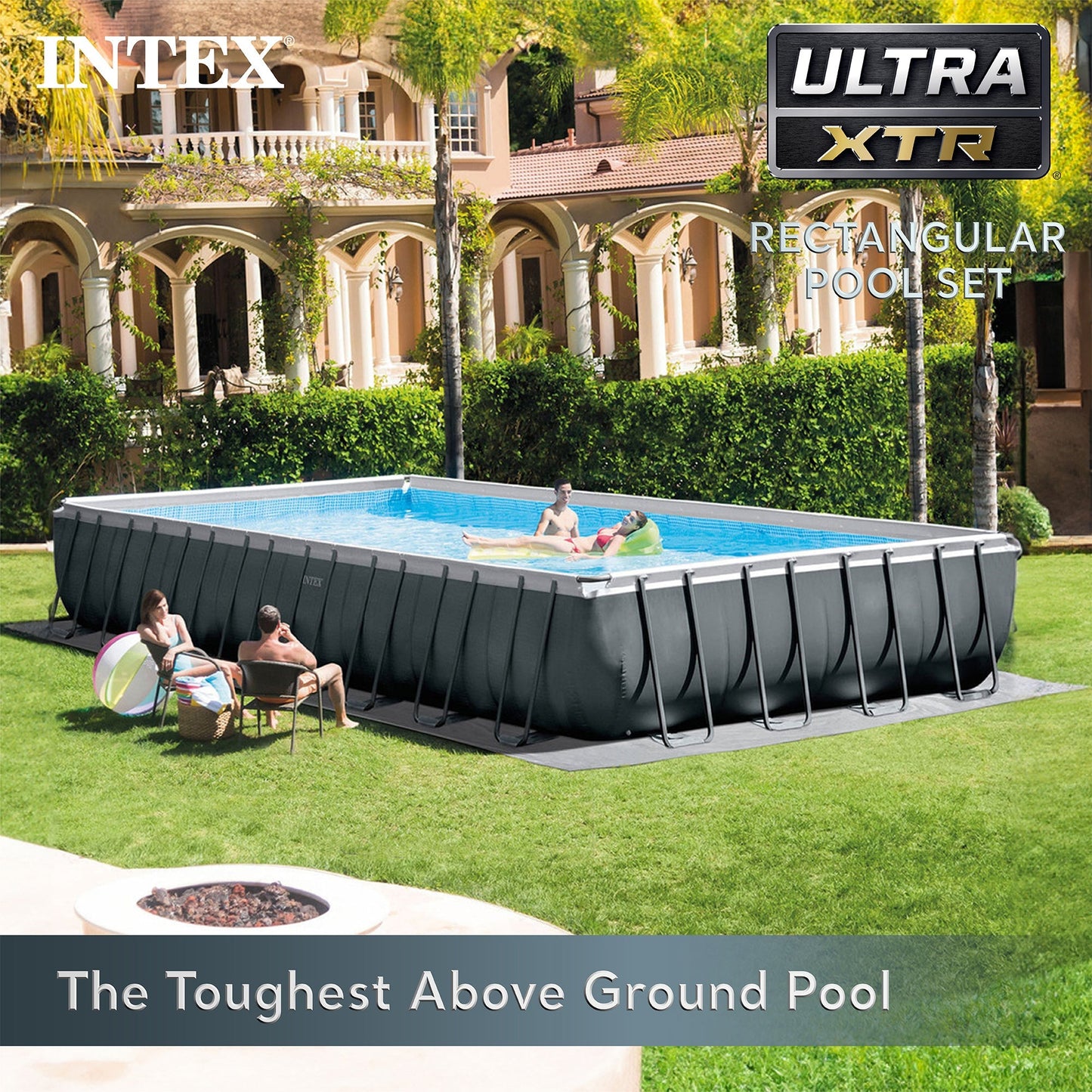 Intex 32' x 16' x 52" Ultra XTR Rectangular Pool Set with Deluxe Maintenance Kit