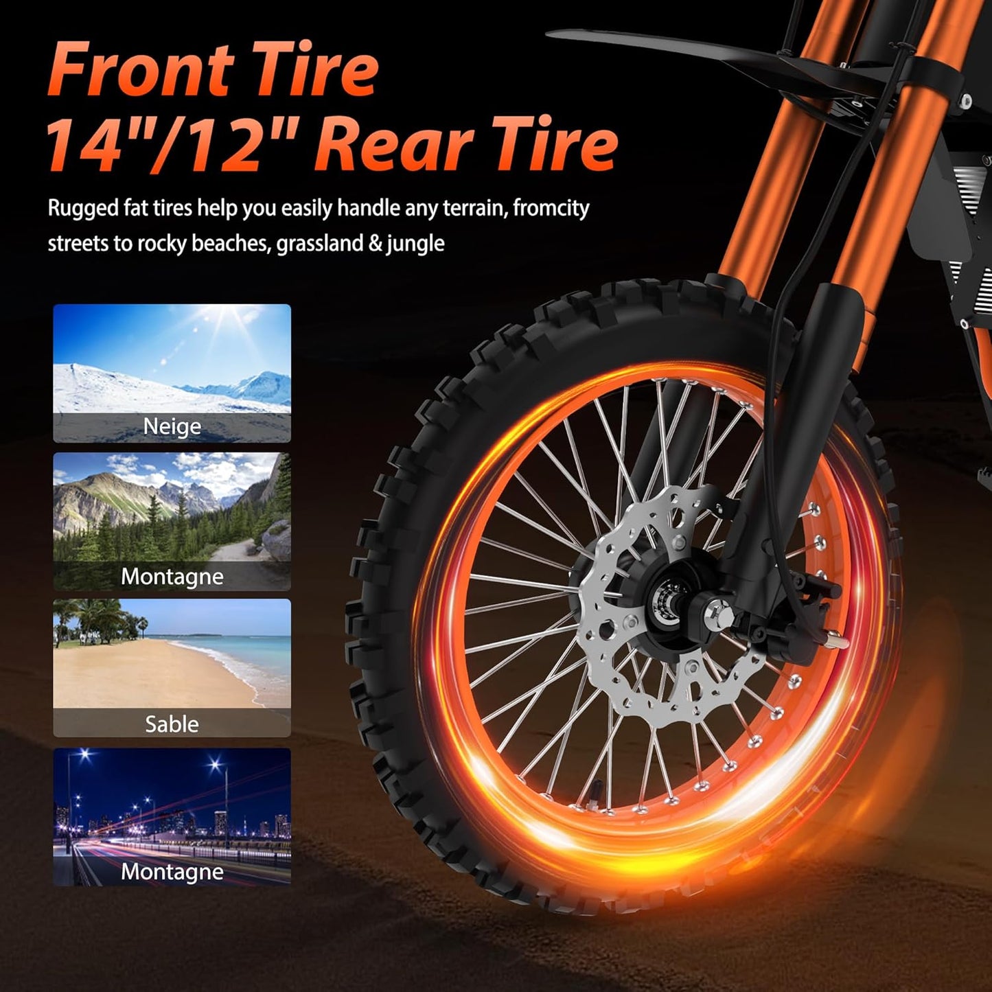 TUTTIO Soleil01 Electric Dirt Bike for Adults 200N.m High Torque 2000W Motor 48V 21Ah Battery