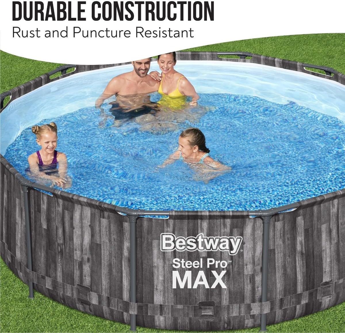 12ft Above-Ground Metal Frame Swimming Pool with Filter Pump and Ladder 