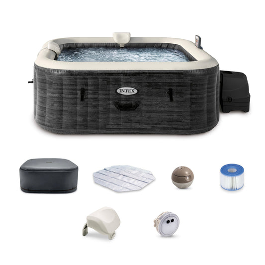 Intex PureSpa Plus 6-Person Inflatable Hot Tub – Greystone